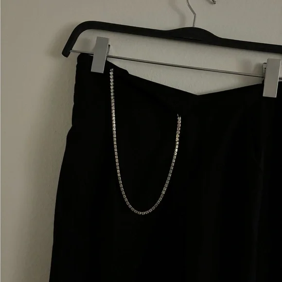 Nana Jacqueline Hallie Black Diamond Chain Wide Leg Black Pants - Picture 5 of 11